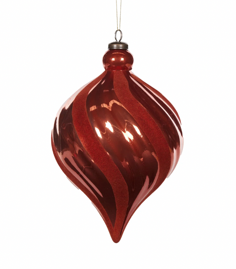 XL Orange Twirl Drop Bauble