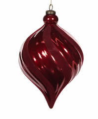 XL Red Twirl Drop Bauble