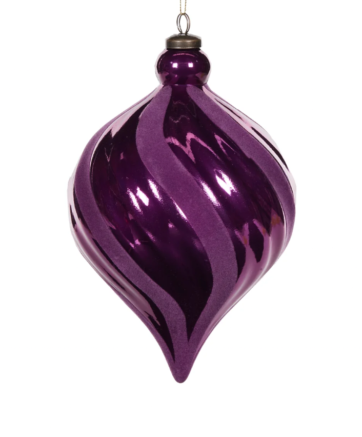 XL Purple Twirl Drop Bauble