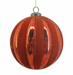 Orange Velvet Ridges Bauble