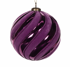 Purple Velvet Swirl Bauble