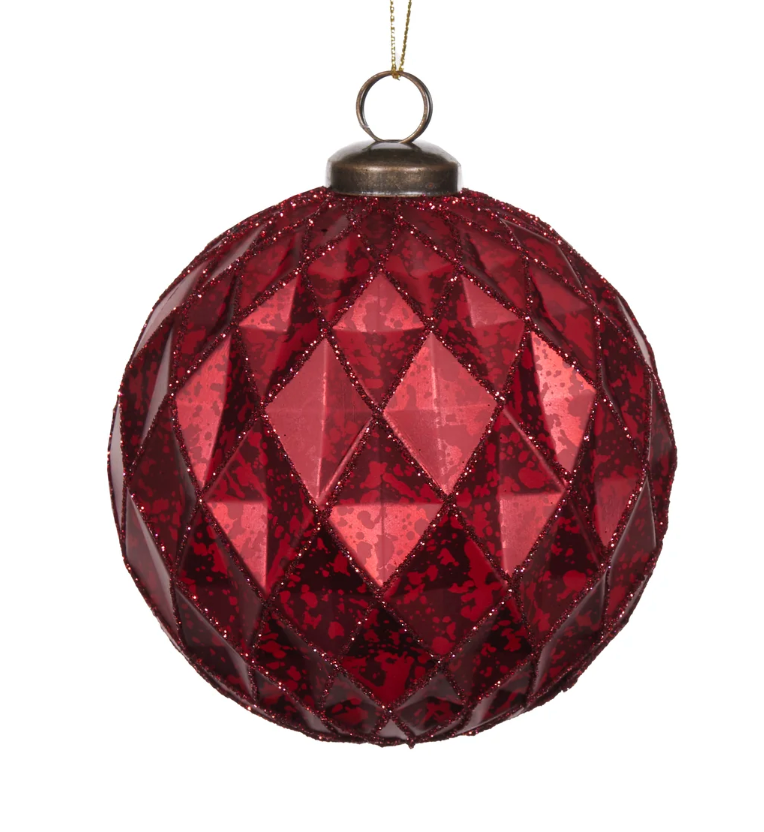 Matte Red Quilted Bauble