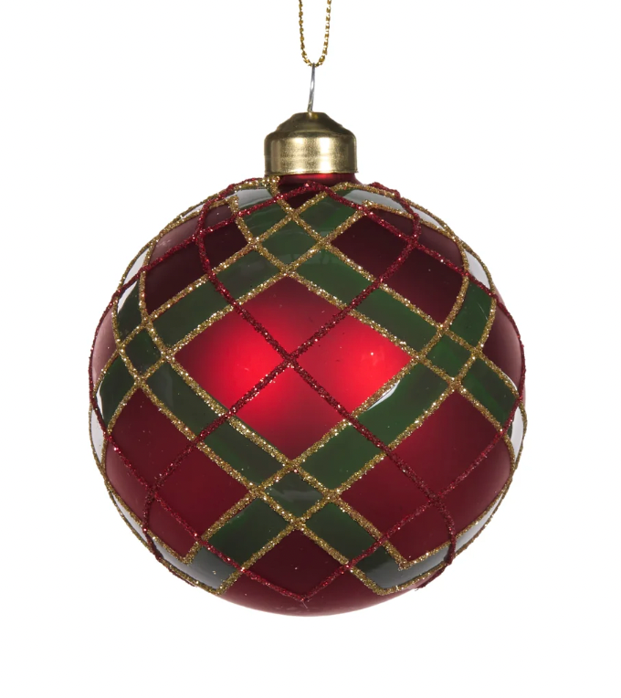 Frosted Tartan Bauble