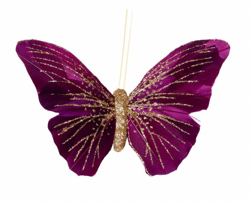 Purple Embellished Butterfly Clip