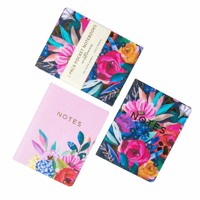 Wildflowers Pocket Notebooks (Set of 2)