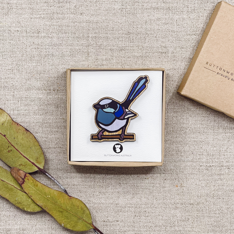 Coloured Fairy Wren Brooch