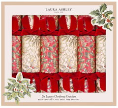 Laura Ashley Luxury Crackers - Red Festive Botanical