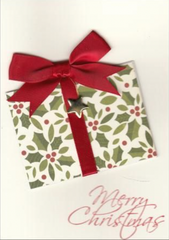 Holly Gift Box Christmas Card