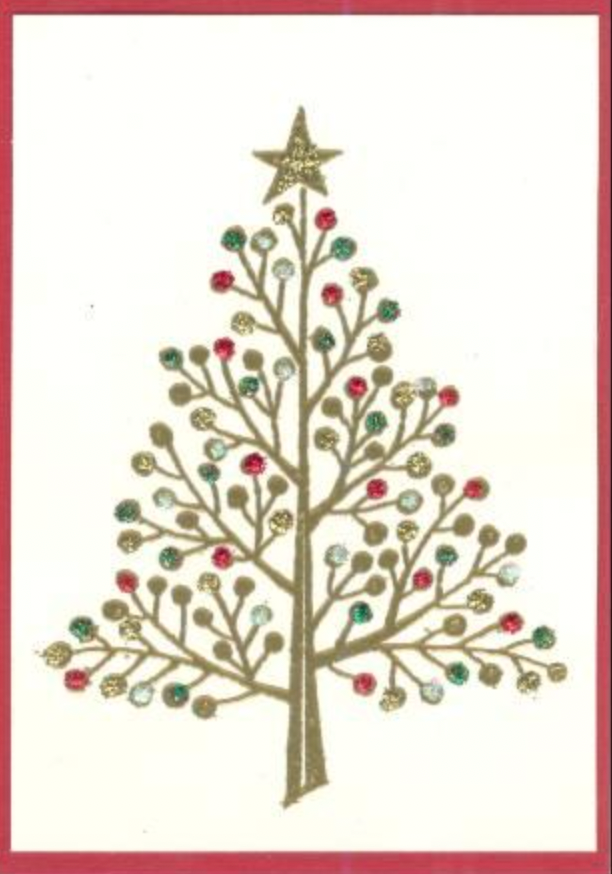 Dotty Christmas Tree Christmas Card