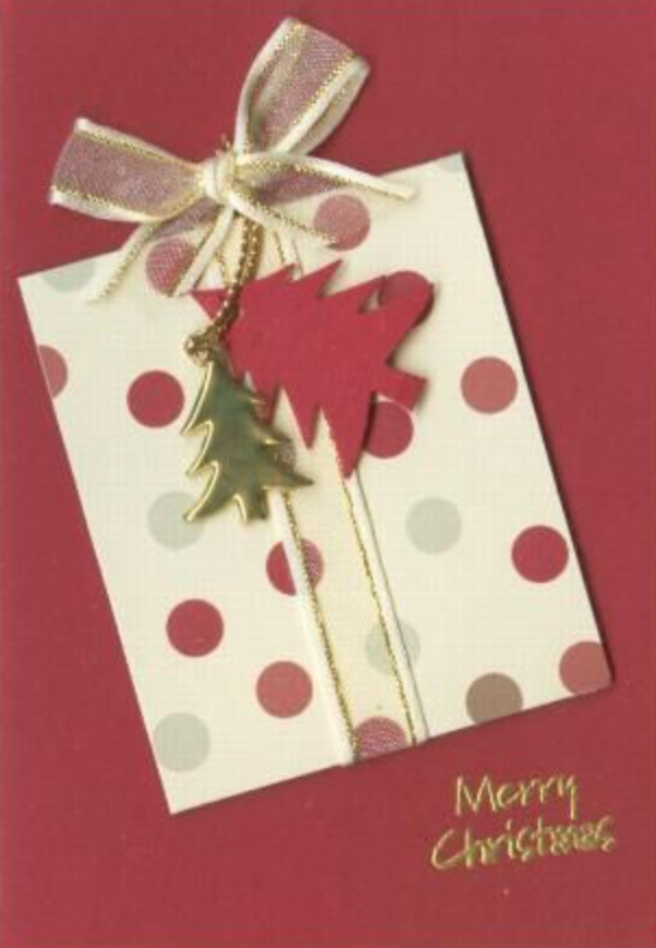 Dotty Gift Box Christmas Card