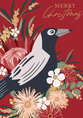 Merry Christmas Magpie Christmas Card