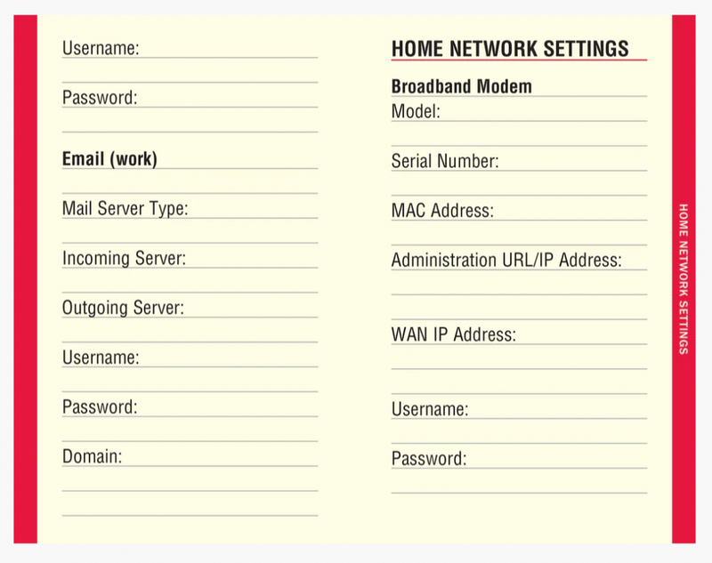 Large Print Internet Address & Password Logbook