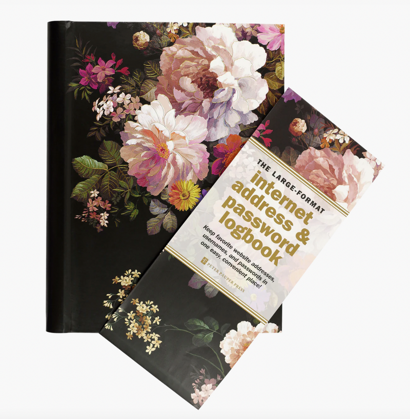 Midnight Floral Large Internet Address & Password Logbook