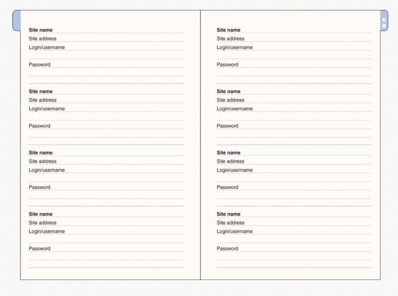 Wildflower Garden Large Internet Address & Password Logbook