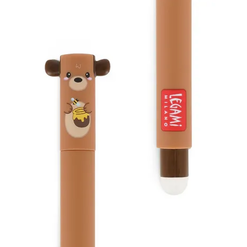 Teddy Bear Erasable Gel Pen - Red Ink