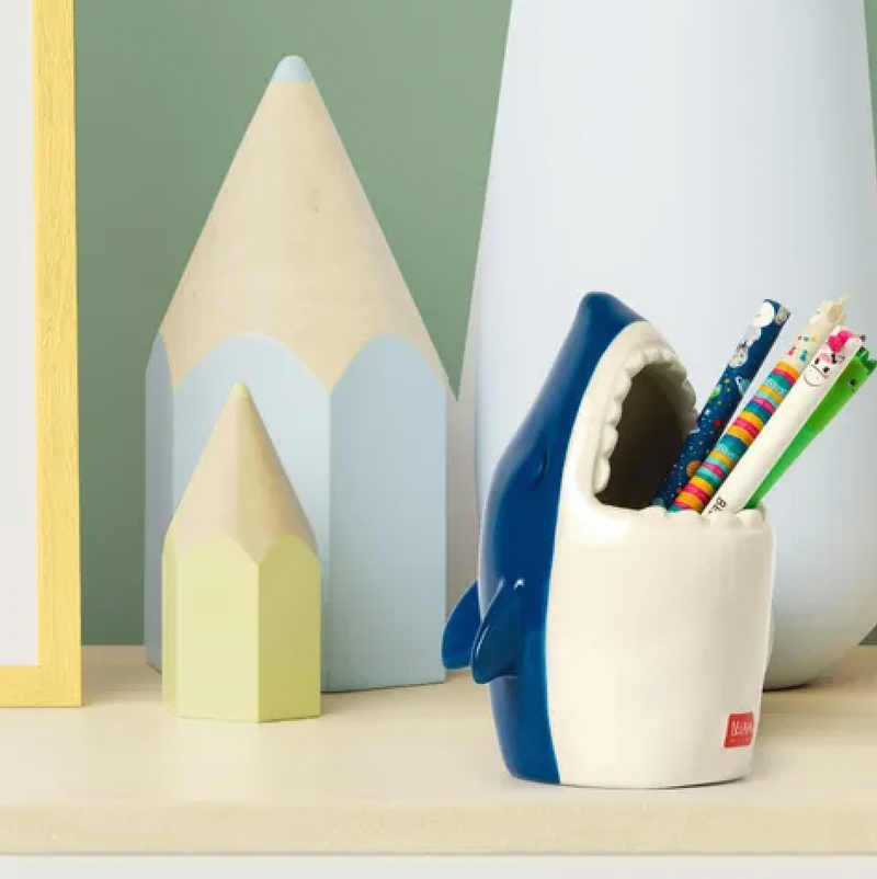 Desk Friends Ceramic Pen Holder - Shark