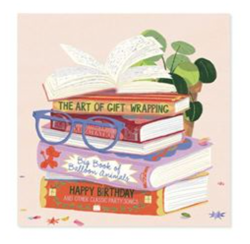 Happy Birthday Literary Theme Pop-Up Card