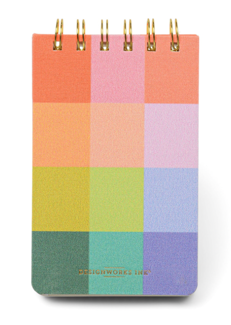 Twin Wire Notepad - Rainbow Check