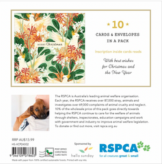 RSPCA Christmas Card Pack - Cockatoos and Flowers