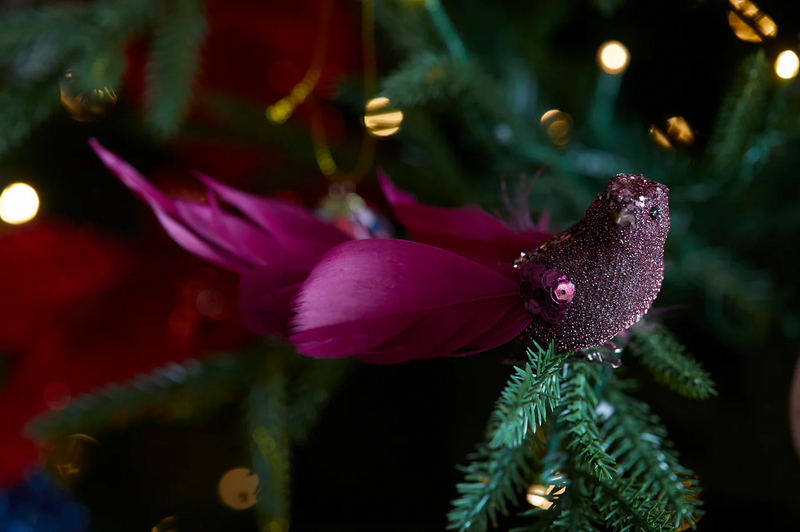 Magenta Feather Clip Bird