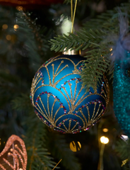 Blue Scalloped Imperial Bauble