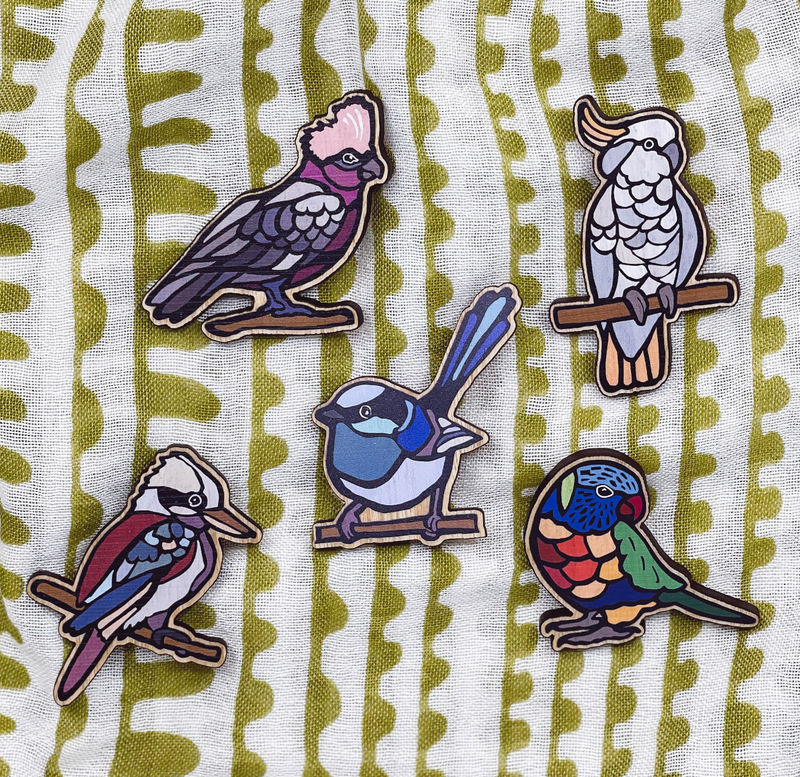 Coloured Kookaburra Brooch