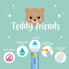 Teddy Friends 12 Pack Markers