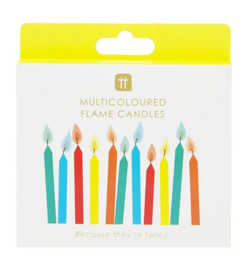 Rainbow Candles with Coloured Flames