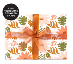 Matte Flannel Flowers Wrapping Paper