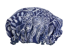 Linen Shower Cap - Navy Natives