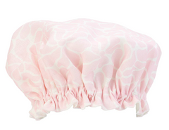 Linen Shower Cap - Pink Petal Floral