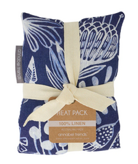 Linen Heat Pillow - Navy Natives