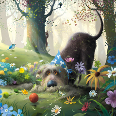 Dog & Flowers