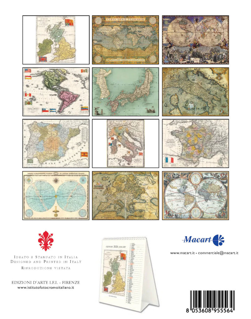 2026 Desk Calendar - Antiche Mappe