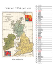 2026 Desk Calendar - Antiche Mappe