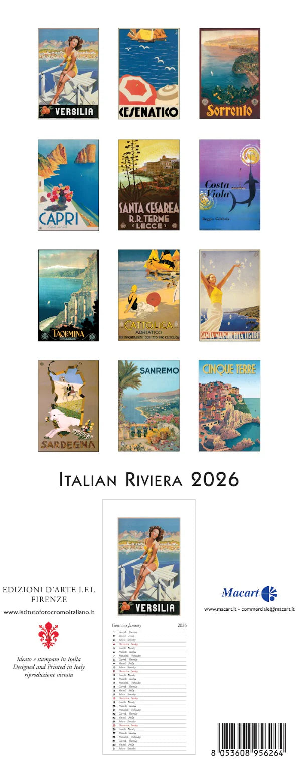 2026 Slim Calendar - Costa Italiana