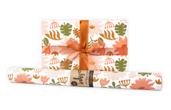 Matte Flannel Flowers Wrapping Paper