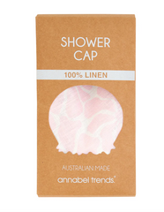 Linen Shower Cap - Pink Petal Floral