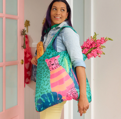 Shopping Tote - Navy Natives