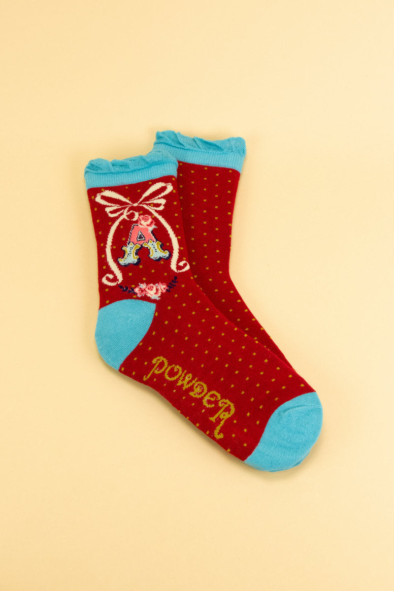 Ladies Initial Socks - A