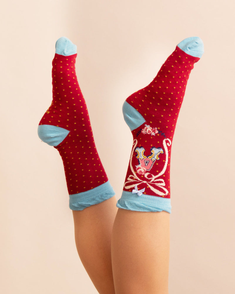 Ladies Initial Socks - A