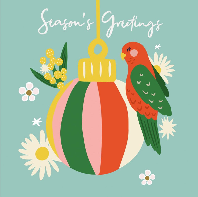 Christmas King Parrot Card