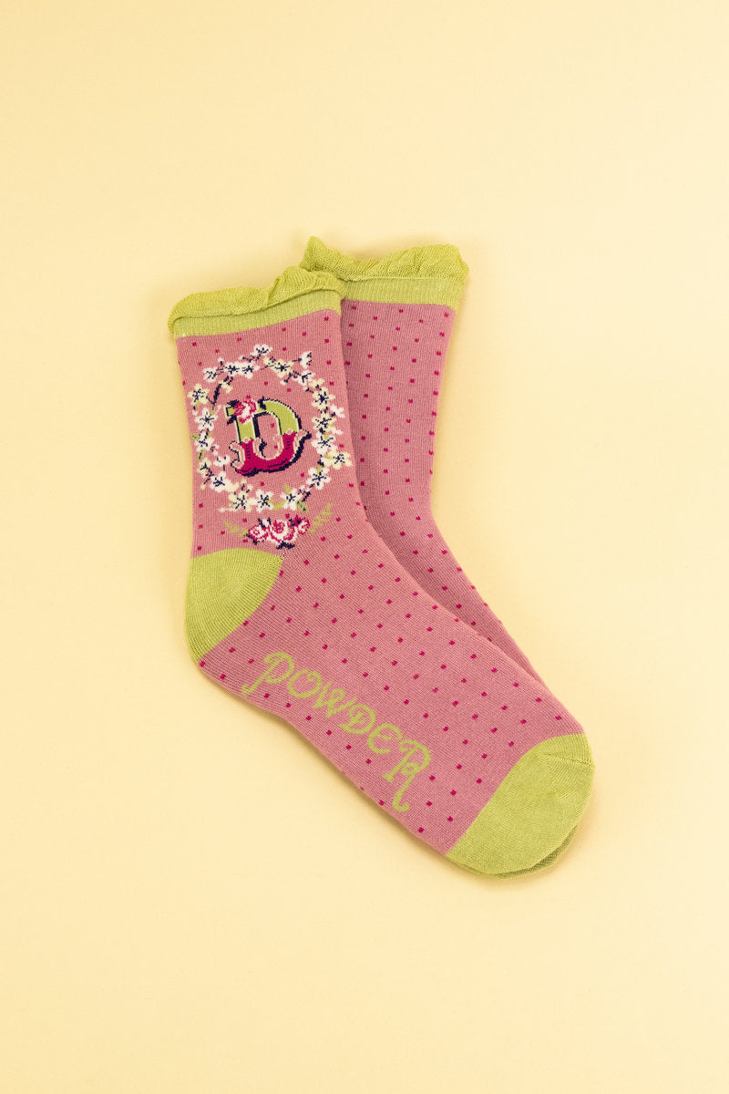 Ladies Initial Socks - D