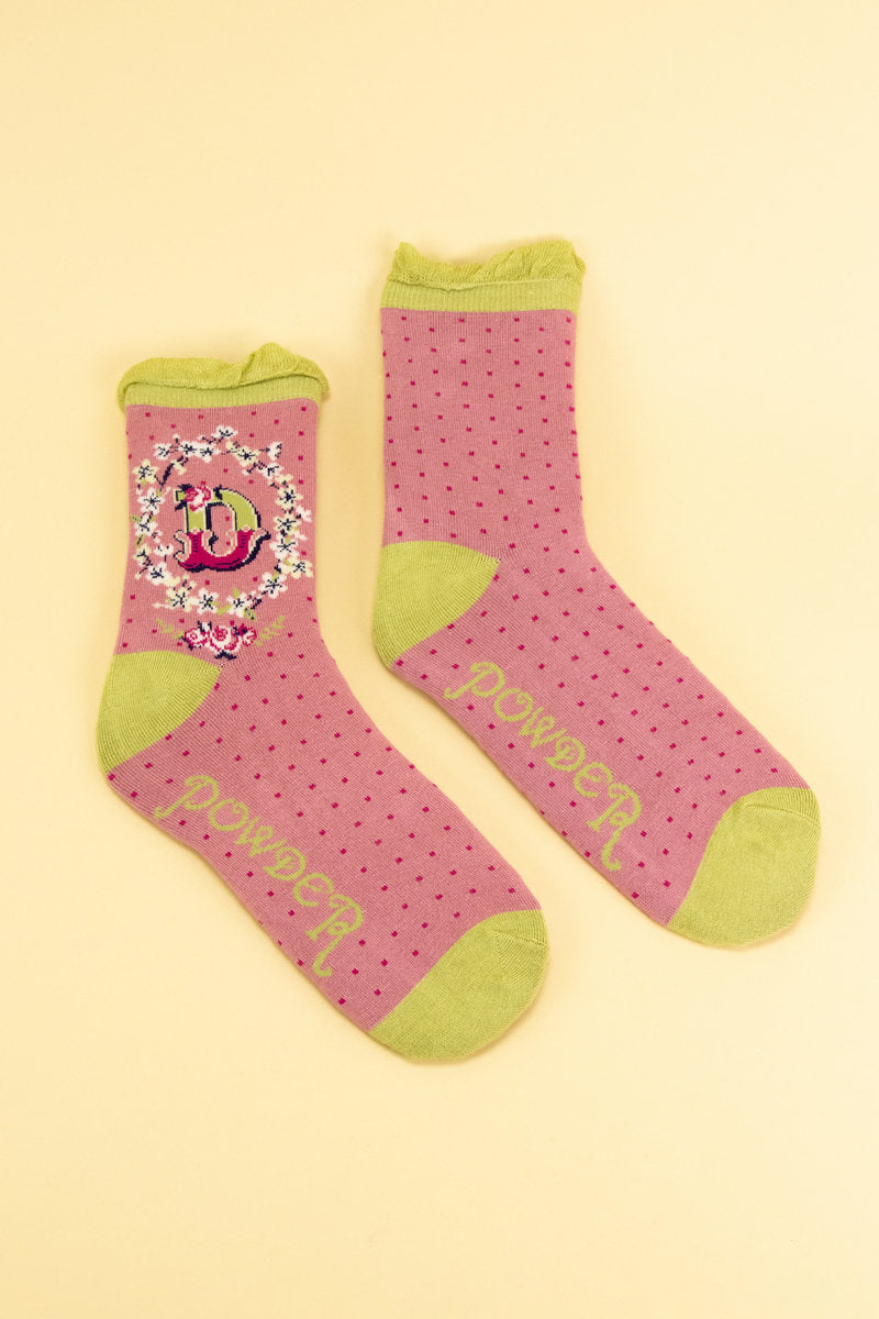 Ladies Initial Socks - D