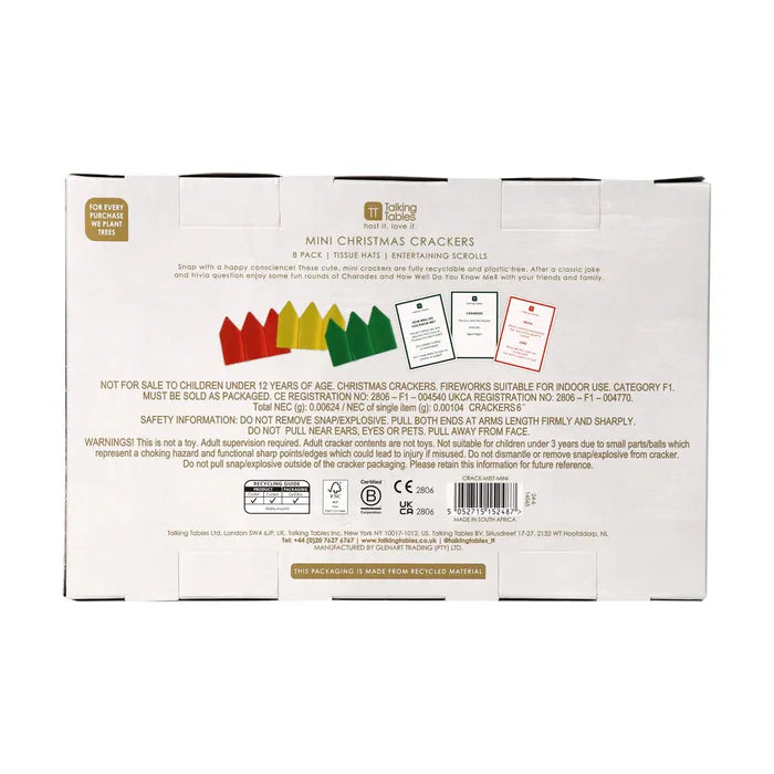 Mini Crackers - Mistletoe - Pack of 8