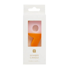 Orange & Light Pink Number Candle - 9