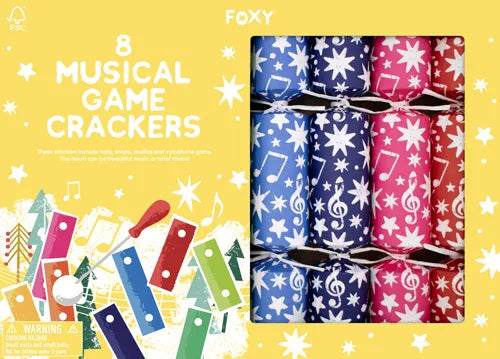 Novelty Crackers - Musical Game Rainbow Xylophone - Set of 8