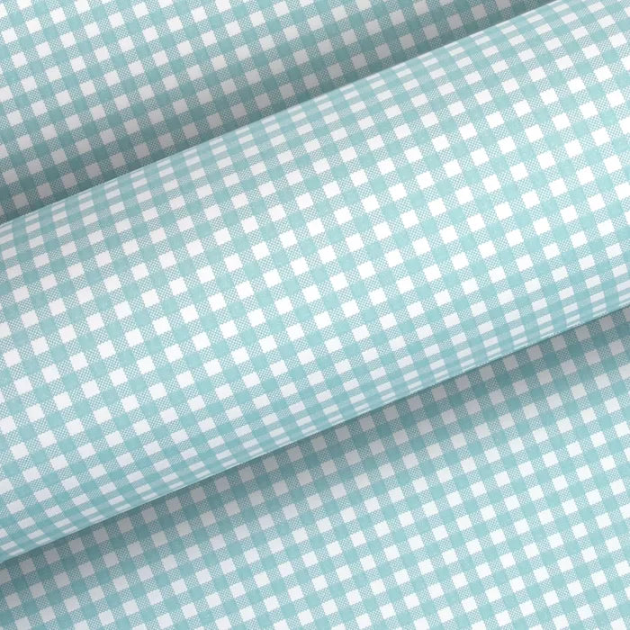 Roll Wrap - Gingham Seafoam Uncoated