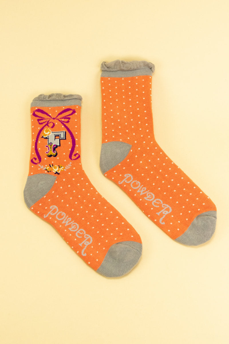 Ladies Initial Socks - F