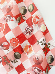 Whitney Spicer Linen Tea Towel - Pink Gingham